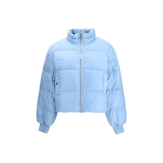 Ganni Light Blue Nylon Coat