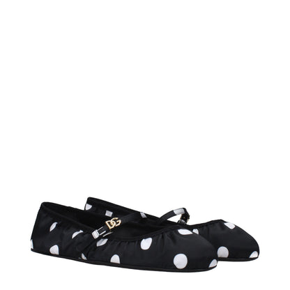 Dolce & Gabbana Black Fabric Ballet Flats