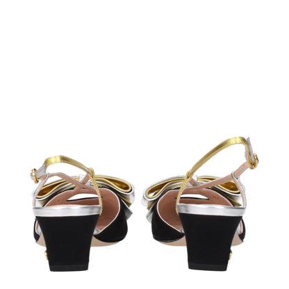 Valentino Garavani Black Fabric Mid Heel Pumps