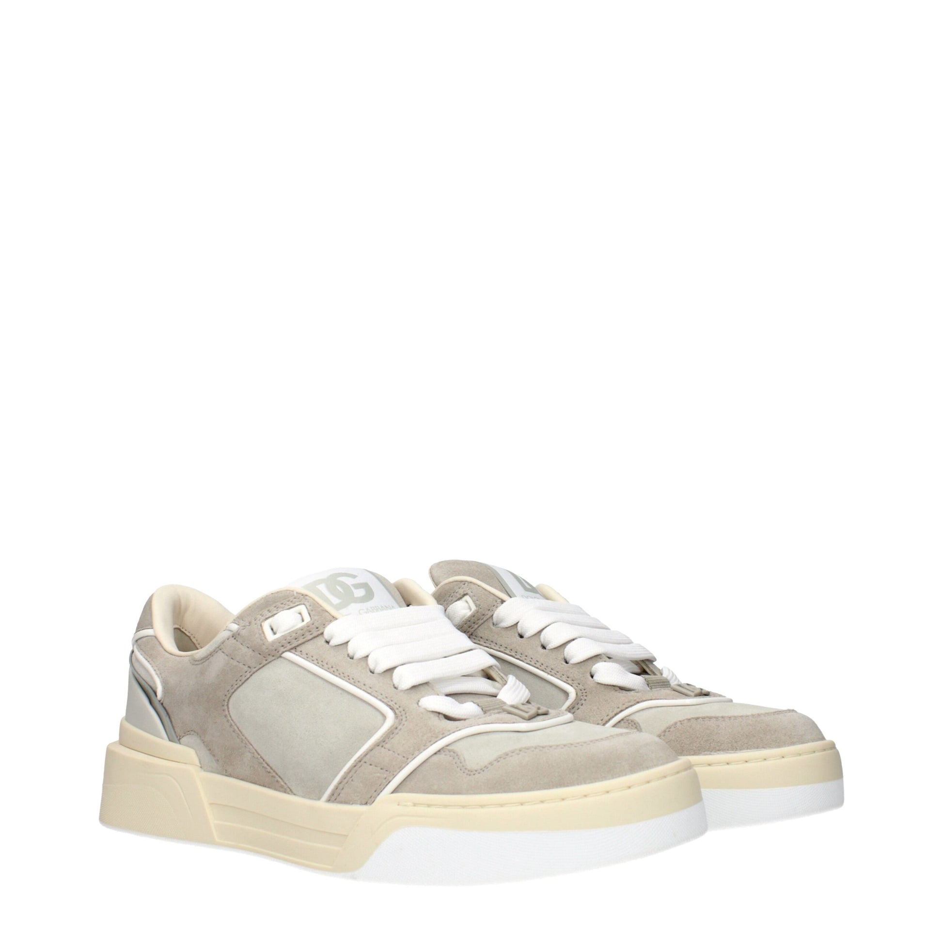 Dolce & Gabbana Beige Leather Low Top Sneakers