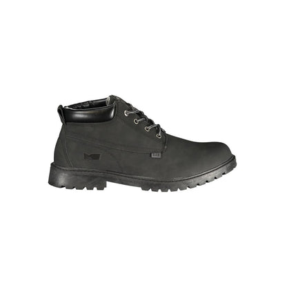 Gas Black Polyurethane Men Ankle Boot