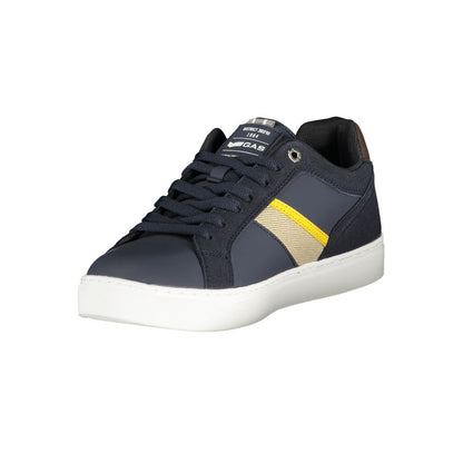 Gas Blue Polyurethane Men Sneaker