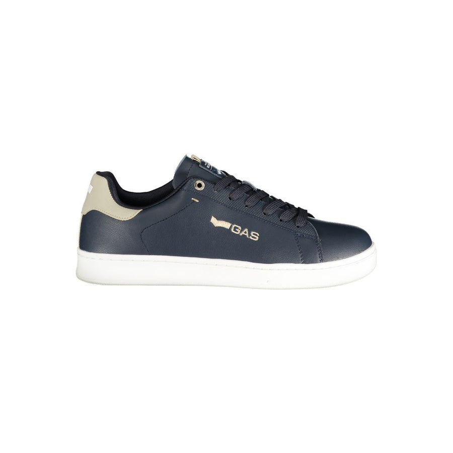 Gas Blue Polyurethane Men Sneaker