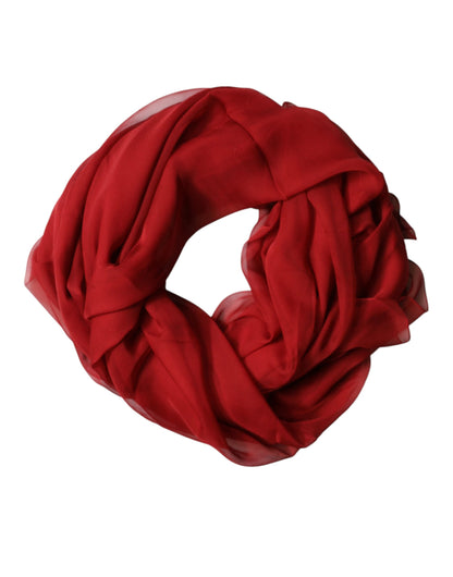 Dolce & Gabbana Red Stole Silk Neck Wrap Shawl Men Scarf