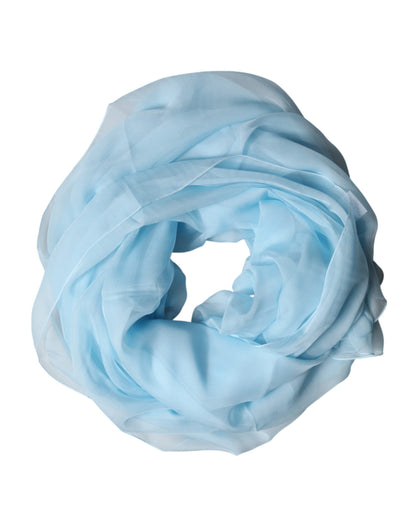 Dolce & Gabbana Light Blue Stole Silk Neck Wrap Shawl Scarf
