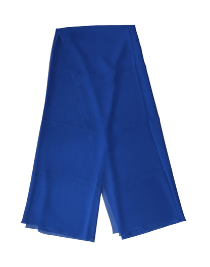 Dolce & Gabbana Blue Silk Stole Neck Wrap Shawl Men  Scarf