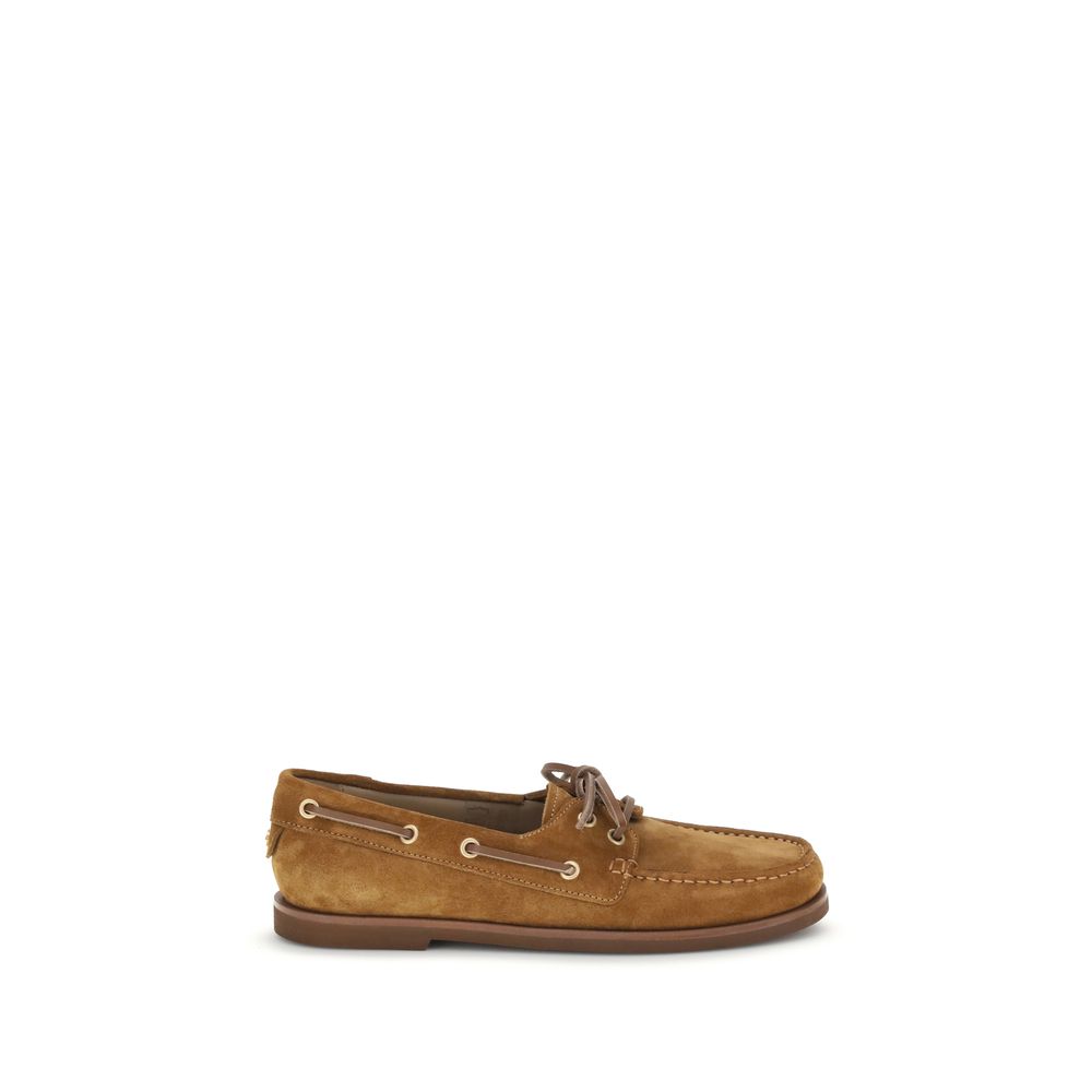 Gianvito Rossi Brown Calf Leather Bos Taurus Slip-On Loafers