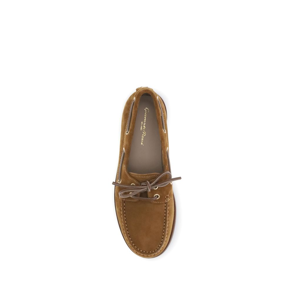Gianvito Rossi Brown Calf Leather Bos Taurus Slip-On Loafers