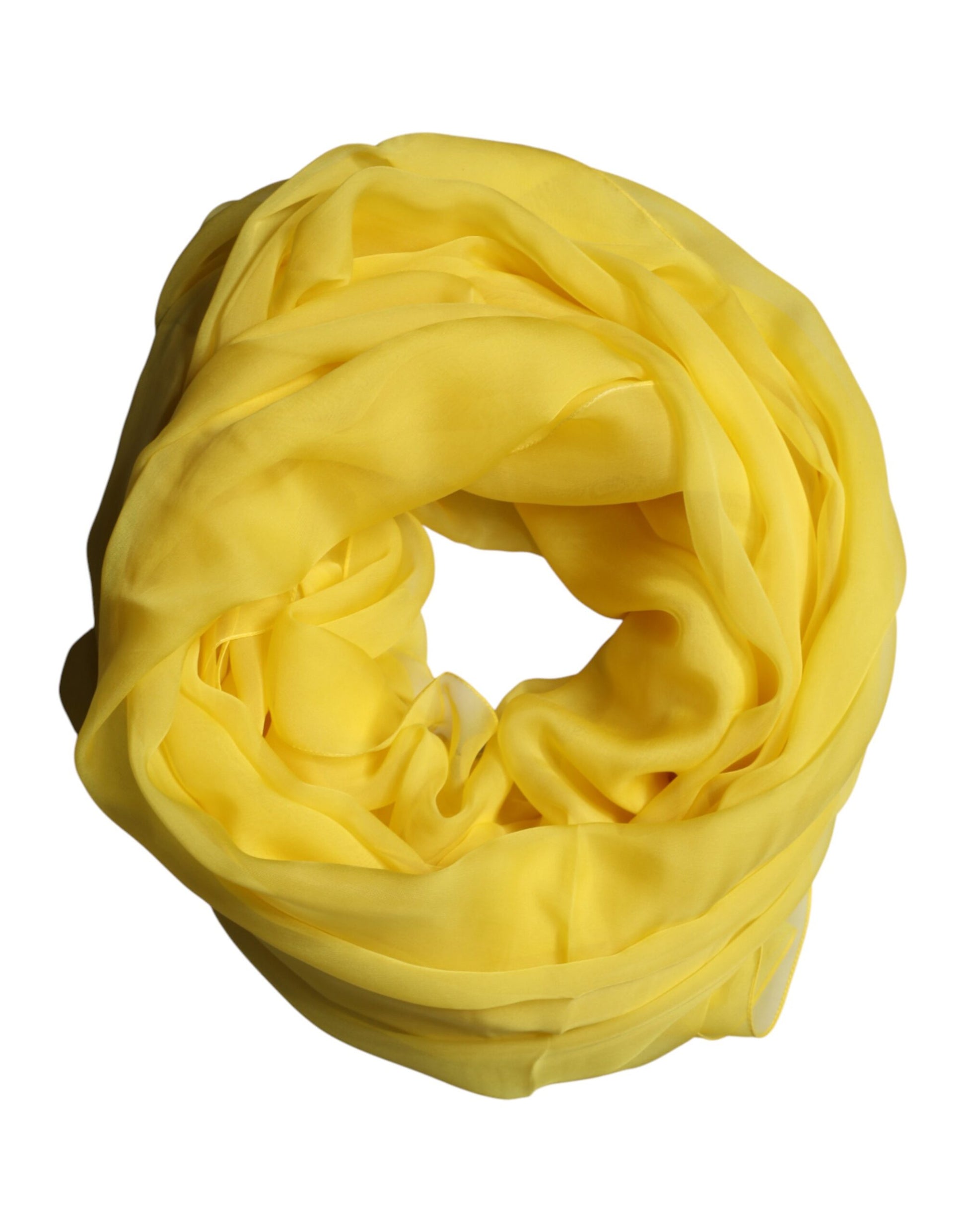 Dolce & Gabbana Yellow Silk Stole Neck Wrap Shawl Men 200cm x 130cm Scarf