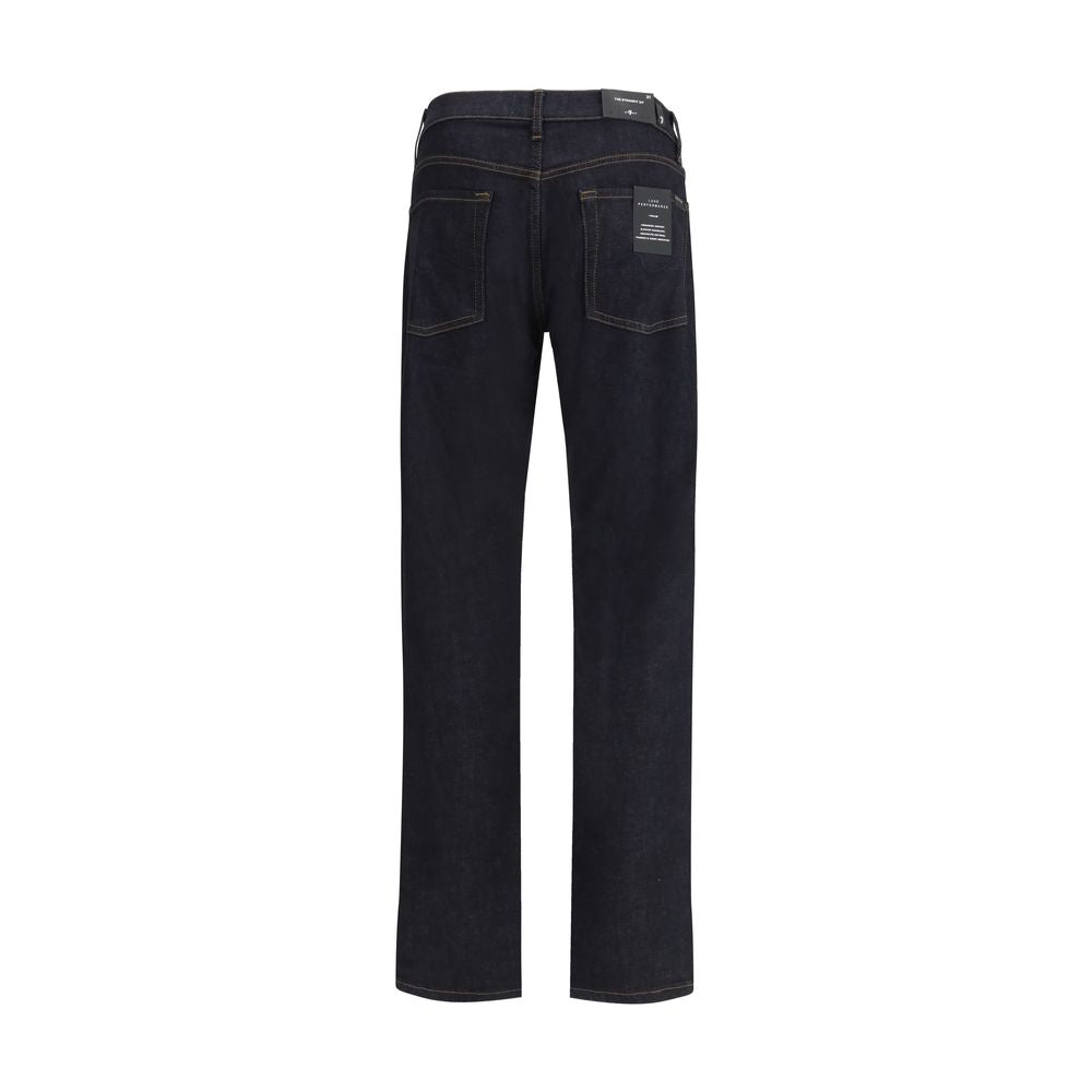 7FOR Blue Cotton Straight-Leg Jeans