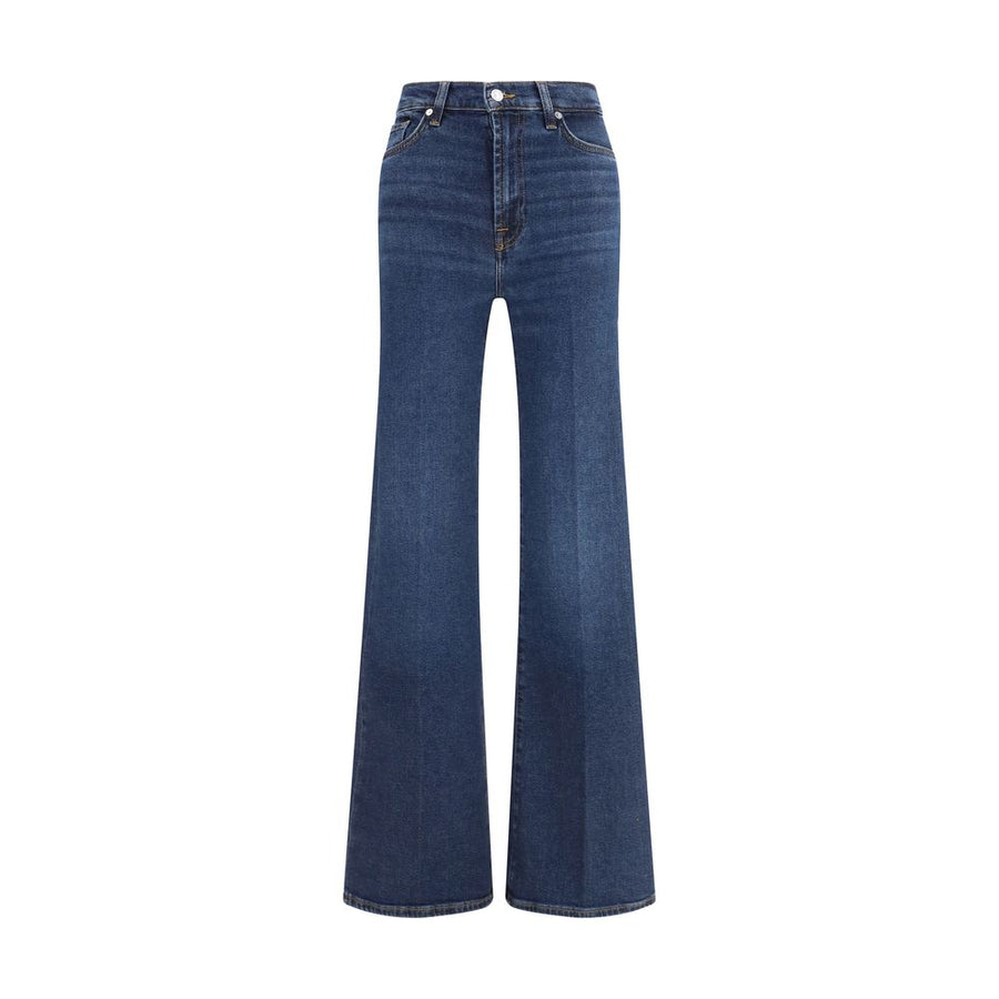 7FOR Blue Cotton Flared Jeans