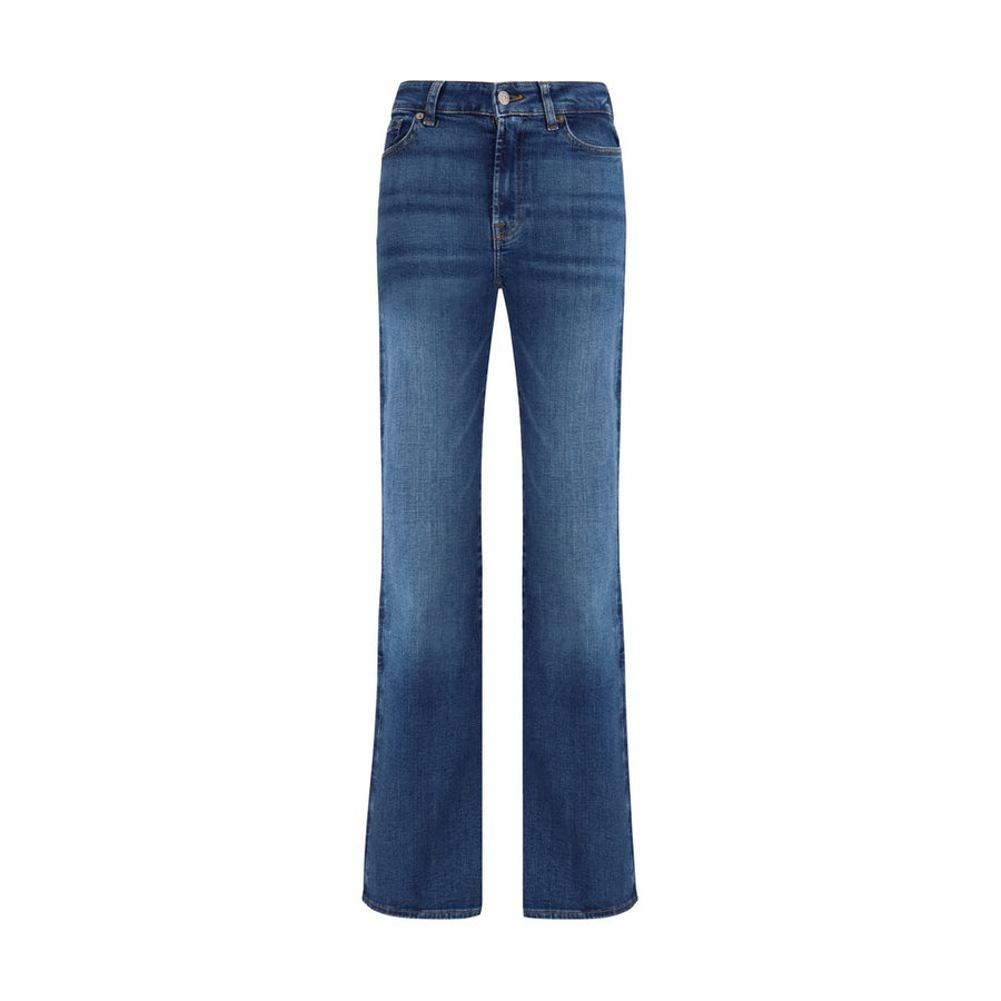 7FOR Blue Cotton Bootcut Jeans