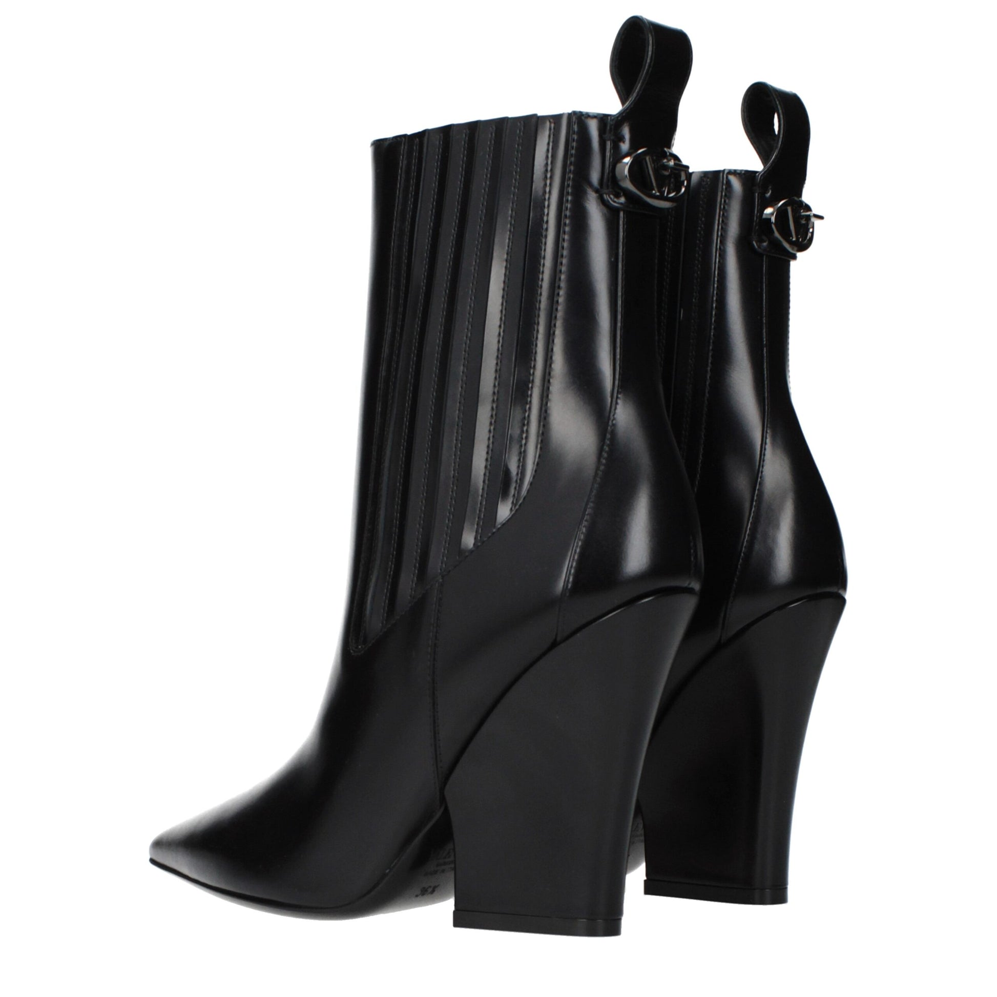 Valentino Garavani Black Leather Ankle Boots