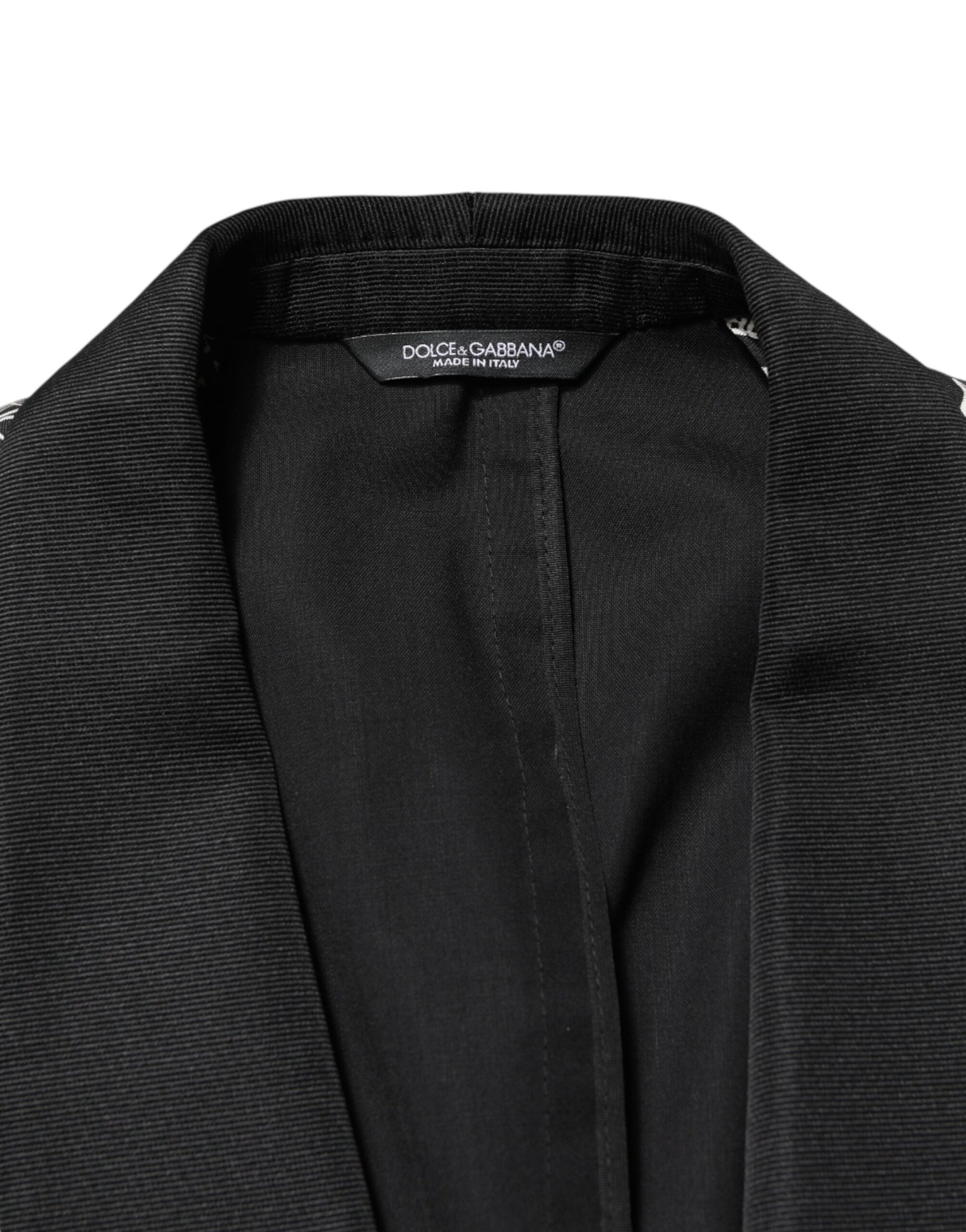 Dolce & Gabbana Black Jazz Club Silk Single Breasted Blazer