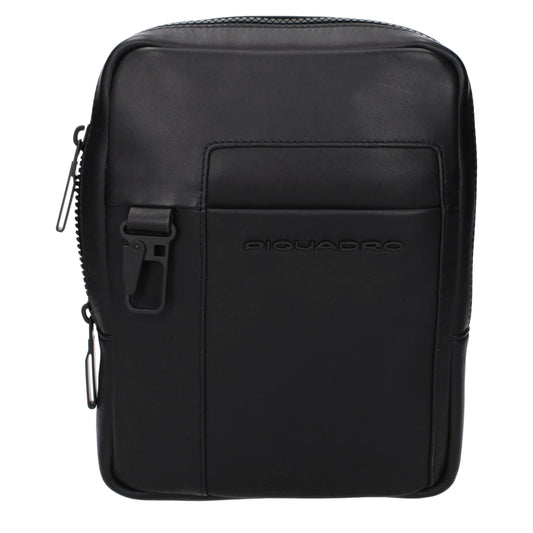 Piquadro Black Leather Crossbody Bag