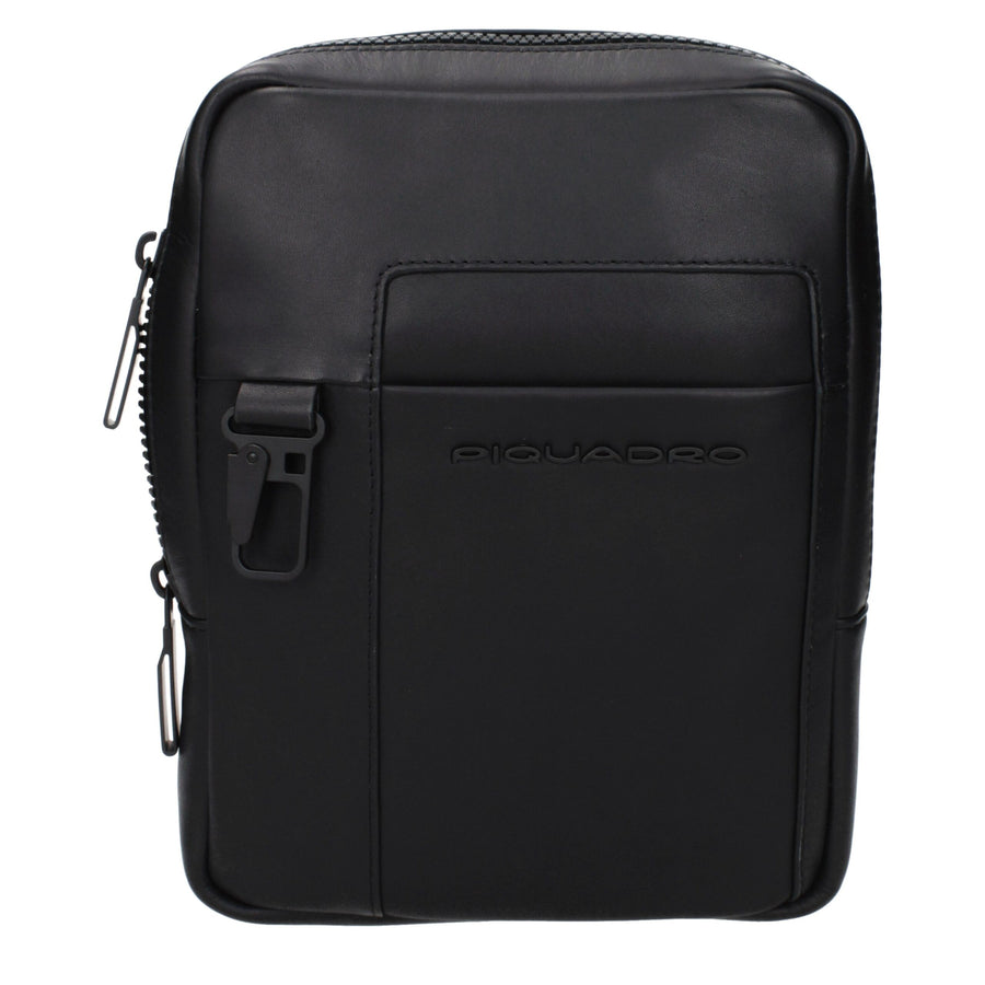 Piquadro Black Leather Crossbody Bag