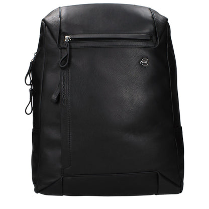 Piquadro Black Leather Backpack