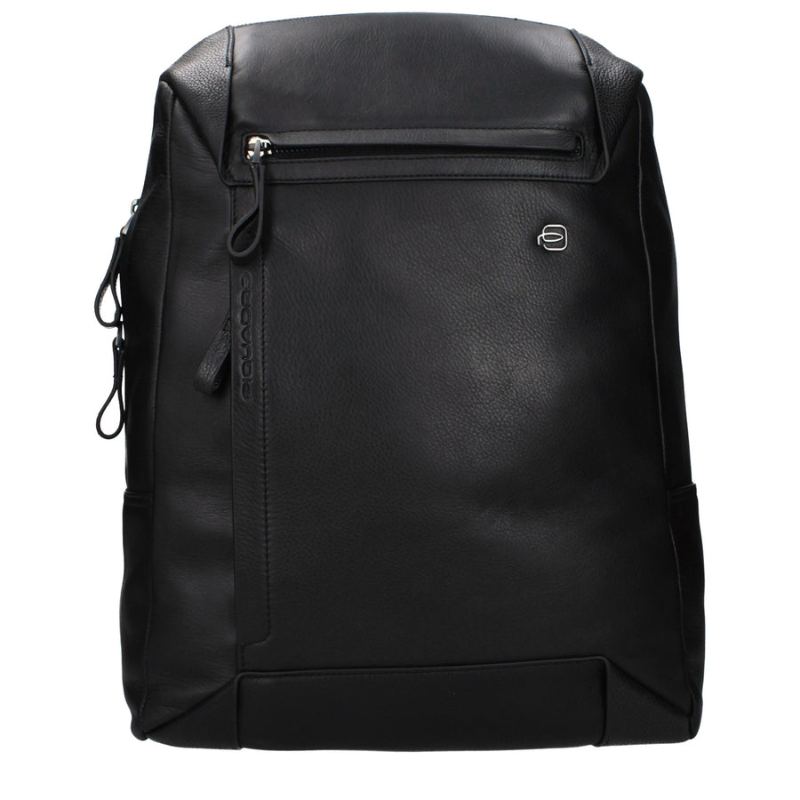 Piquadro Black Leather Backpack