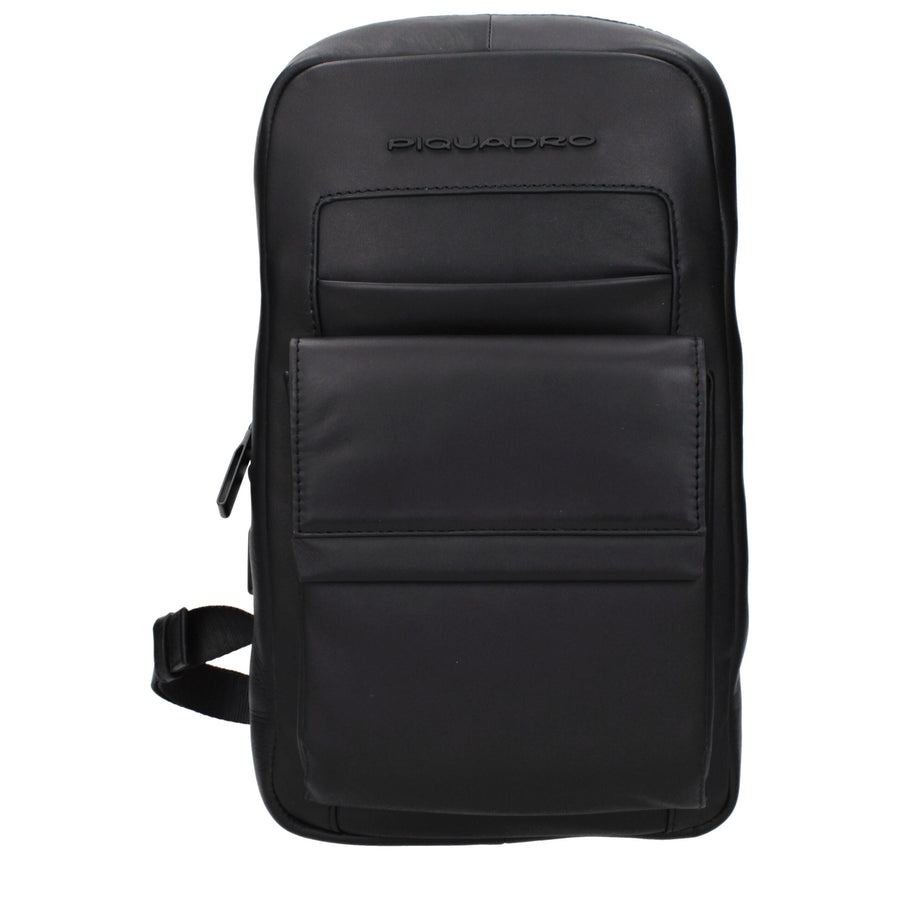 Piquadro Black Leather Backpack
