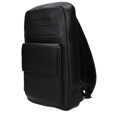 Piquadro Black Leather Backpack