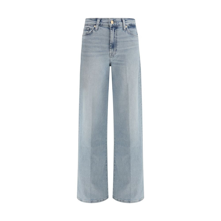 7FOR Light Blue Cotton Relaxed Fit Jeans