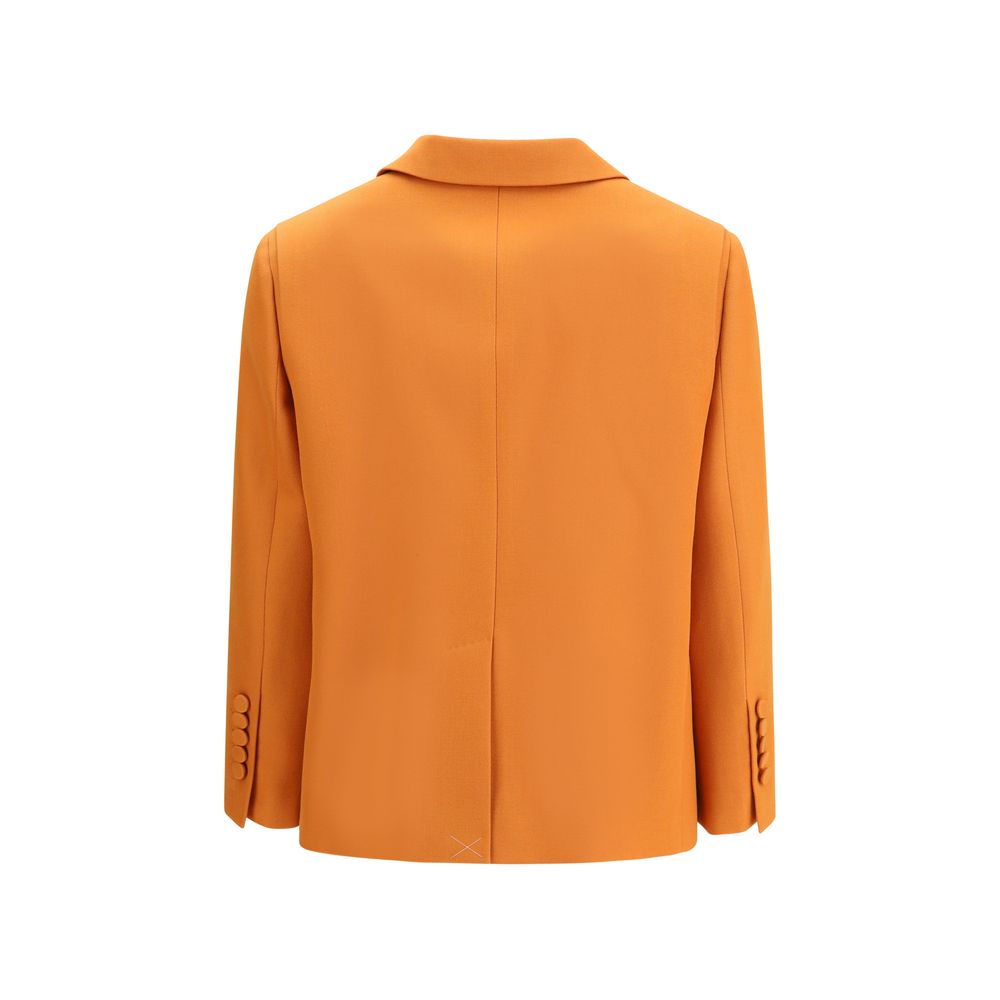 Fendi Orange Fleece Wool Blazer