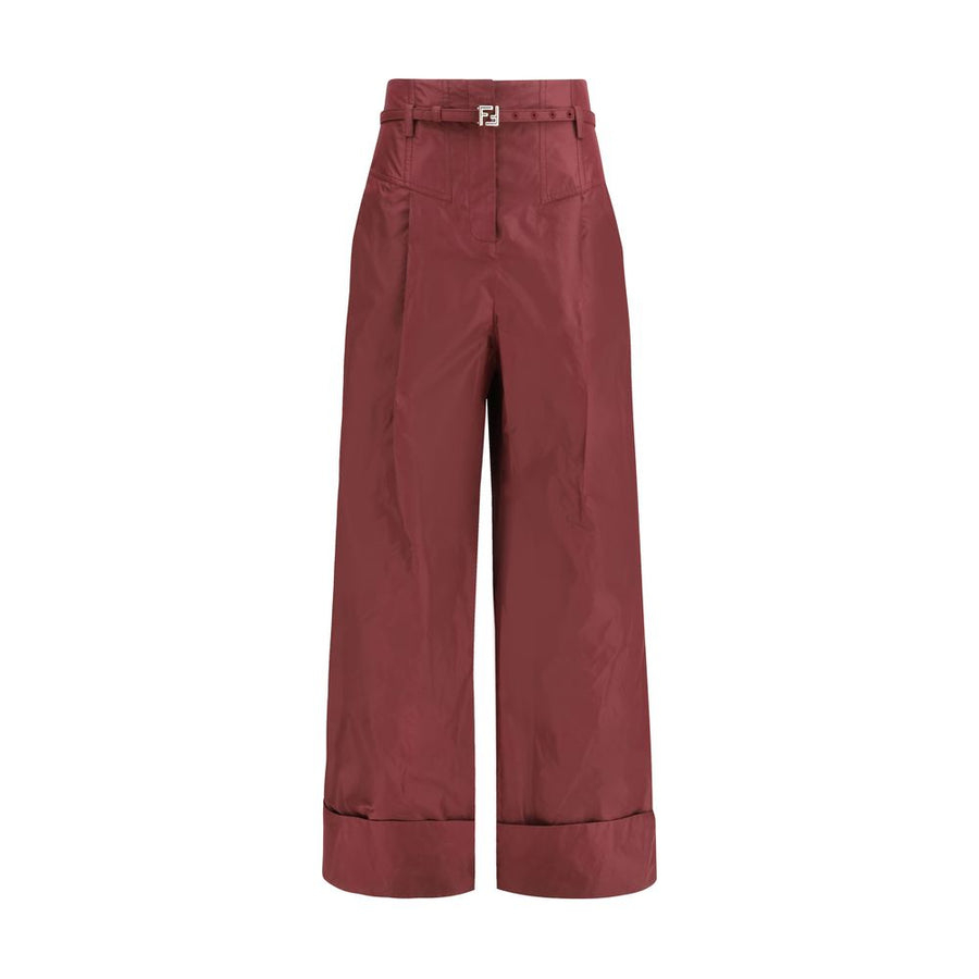 Fendi Bordeaux Silk Dress Pants